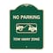Signmission Designer Series-No Parking Tow Away Zone Green Heavy-Gauge Aluminum, 24" x 18", G-1824-9821 A-DES-G-1824-9821 - alternate 1
